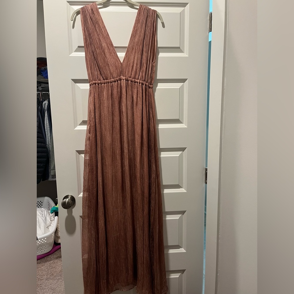 Bobiblack Maxi Blush Bridesmaid Dress